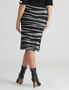 Rockmans Midi Length Zebra True Knitwear Skirt, hi-res
