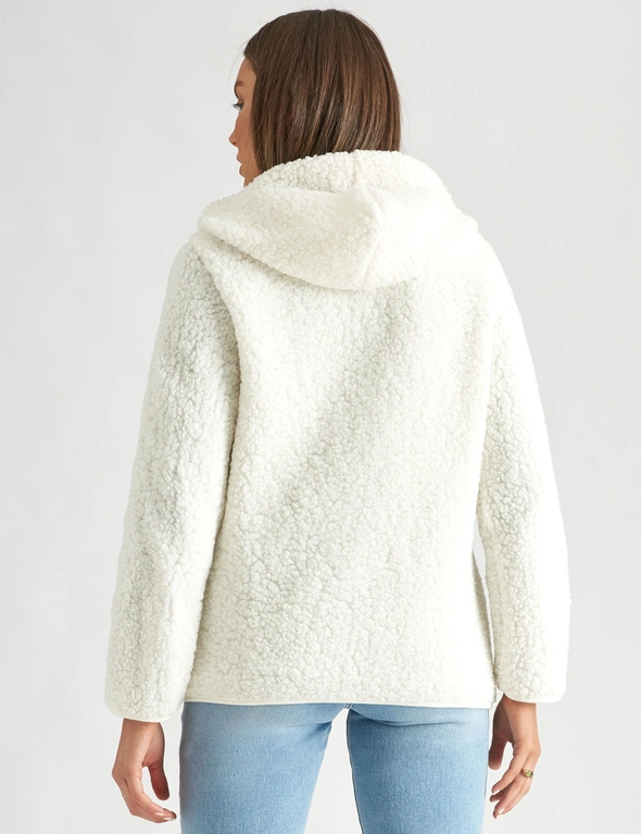 Rockmans Long Sleeve Zipped Front Fluffy Jacket, hi-res image number null