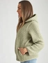 Rockmans Long Sleeve Zipped Front Fluffy Jacket, hi-res