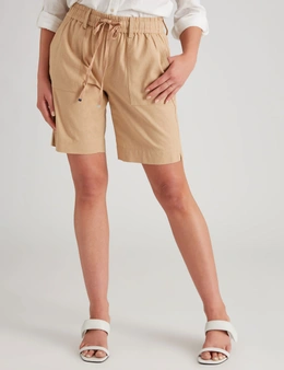 Rockmans Knee Length Patch Pocket Drawcord Shorts