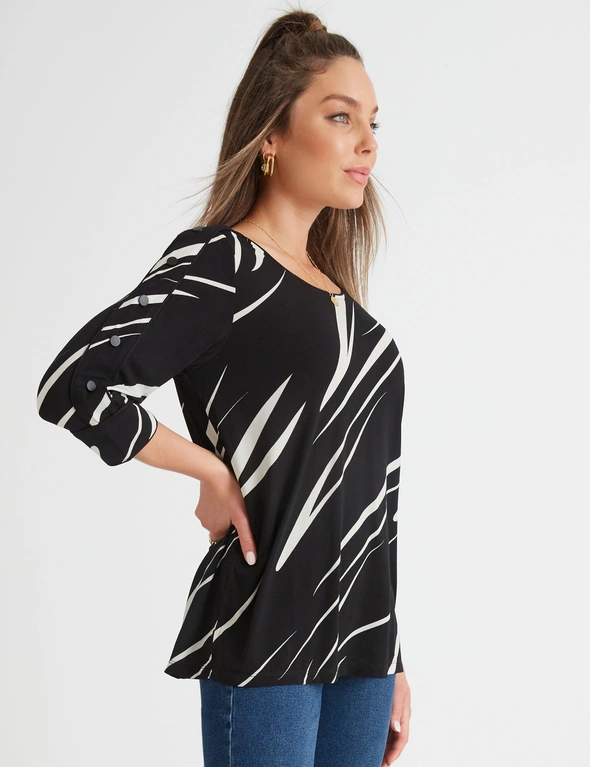 Rockmans Long Sleeve Piping Button Detail Knitwear Top, hi-res image number null
