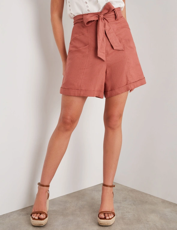 Rockmans High Waist Belted Relaxed Shorts, hi-res image number null
