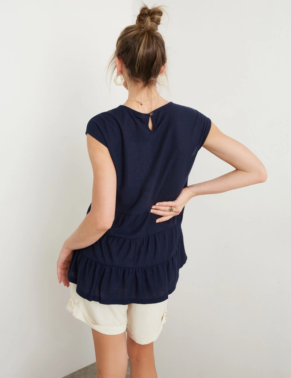 Rockmans Extend Sleeve Tiered Textured Swing Top, hi-res image number null