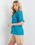 Rockmans Elbow Sleeve Frill Detail Woven Top, hi-res