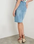 Rockmans Knee Length 4 Pocket Pull On Denim Skirt, hi-res