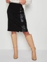 Rockmans Knee Length Mixed Media Pencil Skirt, hi-res