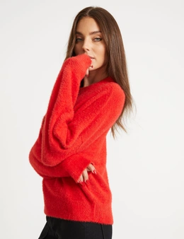 Rockmans Long Sleeve Chain Neck Feather Jumper
