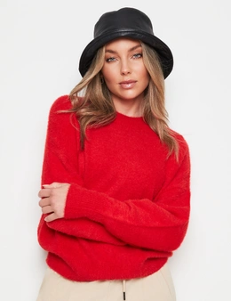Rockmans Long Sleeve Chain Neck Feather Jumper