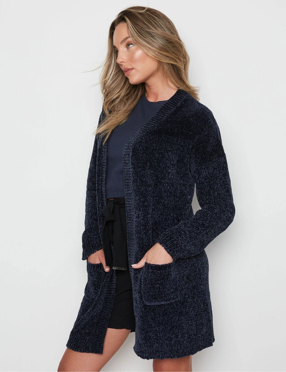 Rockmans Long Sleeve Chenille Knit Cardigan, hi-res image number null