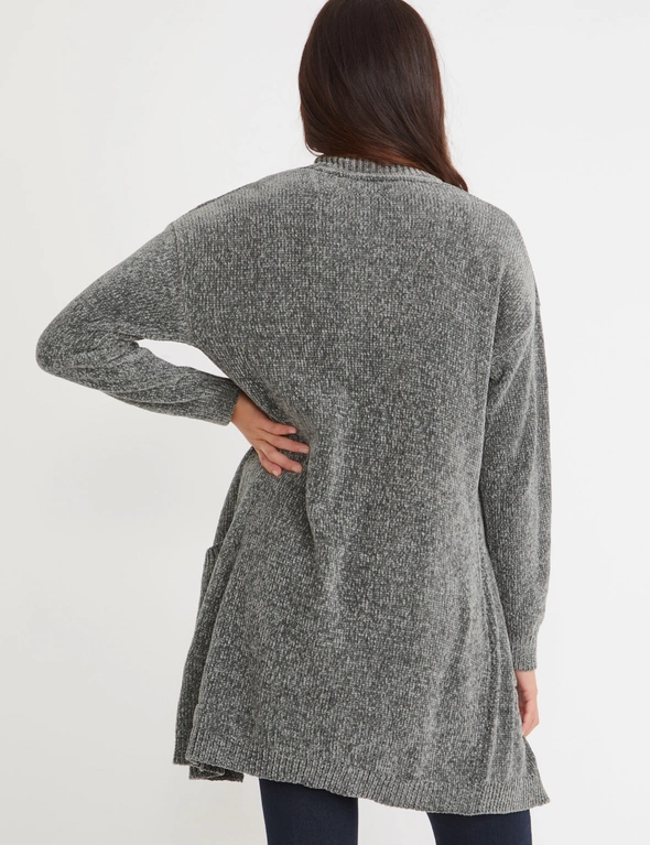 Rockmans Long Sleeve Chenille Knit Cardigan, hi-res image number null