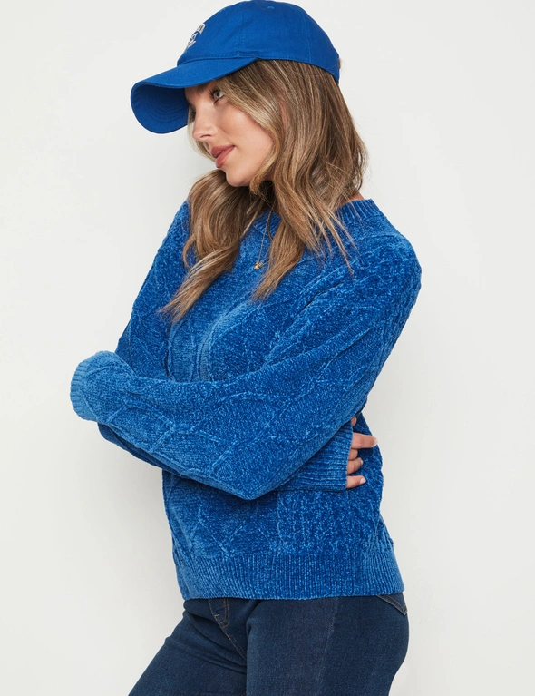 Rockmans Long Sleeve Cable Knit Chenille Jumper, hi-res image number null