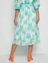 Rockmans Pleated Print Woven Skirt, hi-res