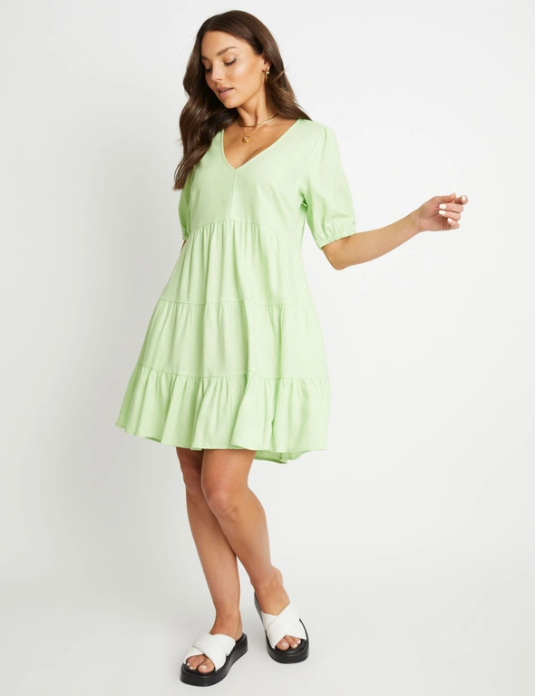 Rockmans Puff Sleeve Tiered Dress, hi-res image number null