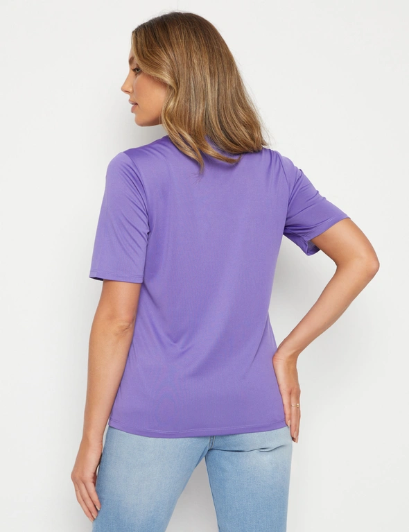 T-shirt with cut-out, purple