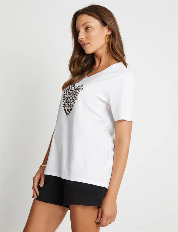 Rockmans Frill Sleeve Short Sleeve Tee, hi-res image number null