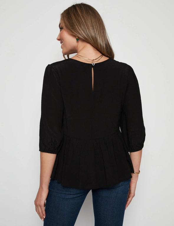 Rockmans Lace Insert Long Sleeve Top, hi-res image number null