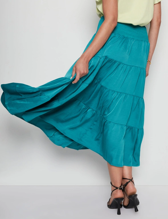 Rockmans Satin Tiered Maxi Skirt, hi-res image number null