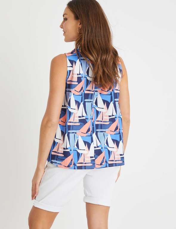 Rockmans Sleeveless Linen Tank, hi-res image number null