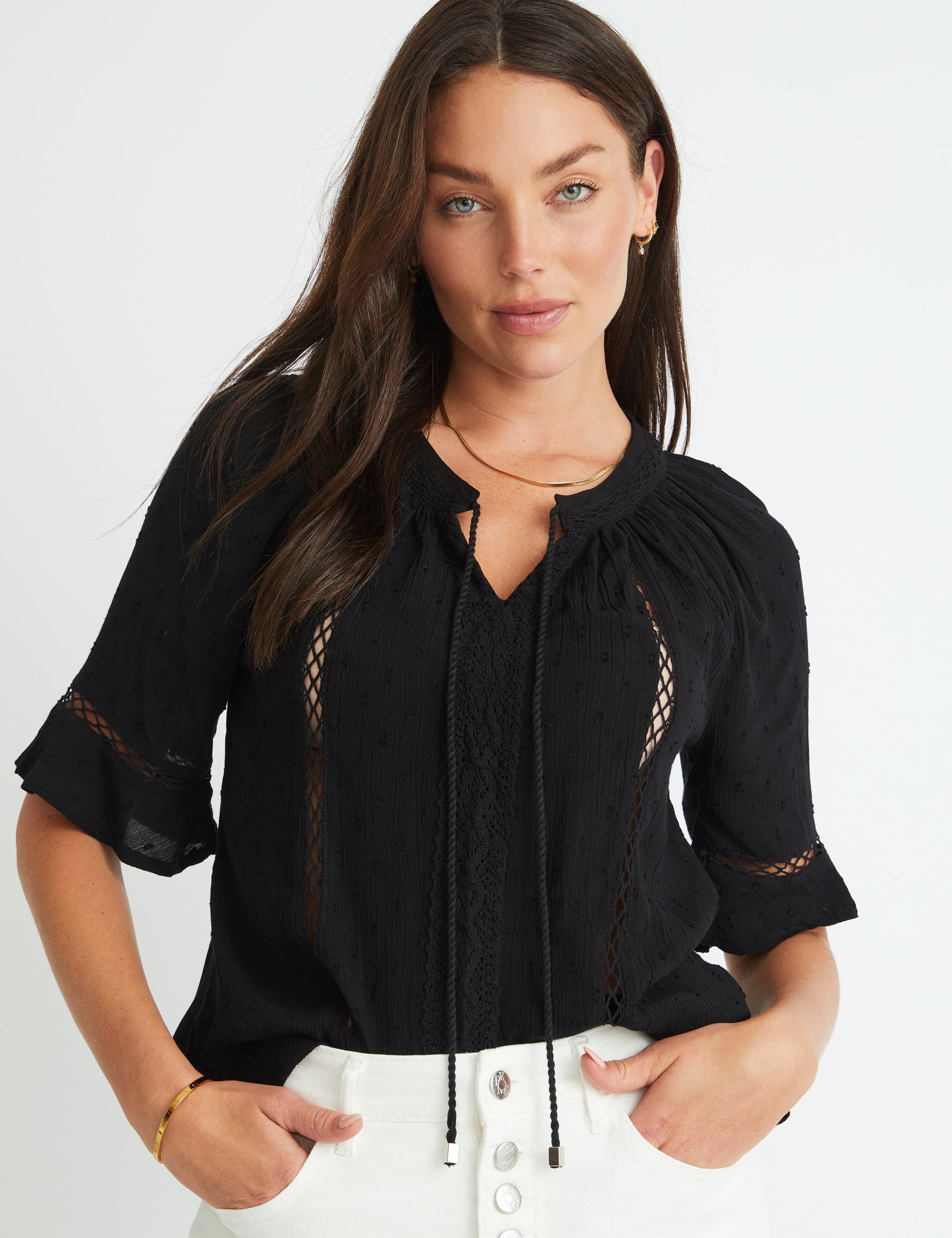 Rockmans Short Sleeve Peasant Top | Rockmans