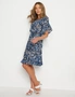Rockmans Elbow Flared Sleeve Knee Length Woven Dress, hi-res