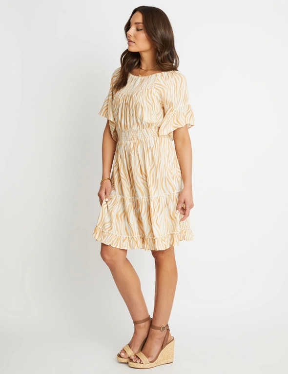 Rockmans Elbow Flared Sleeve Knee Length Woven Dress, hi-res image number null