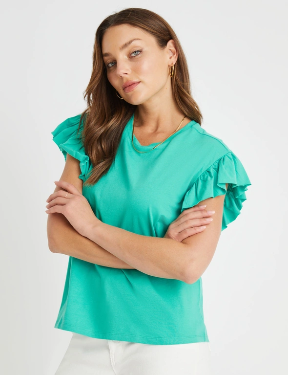Rockmans Frill Sleeve Tee, hi-res image number null