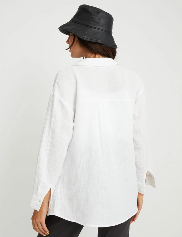 Rockmans Cheesecloth Long Sleeve Shirt, hi-res image number null