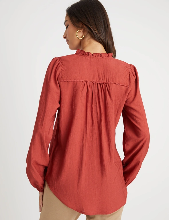 Rockmans Ruffle Neck Gypsy Blouse, hi-res image number null