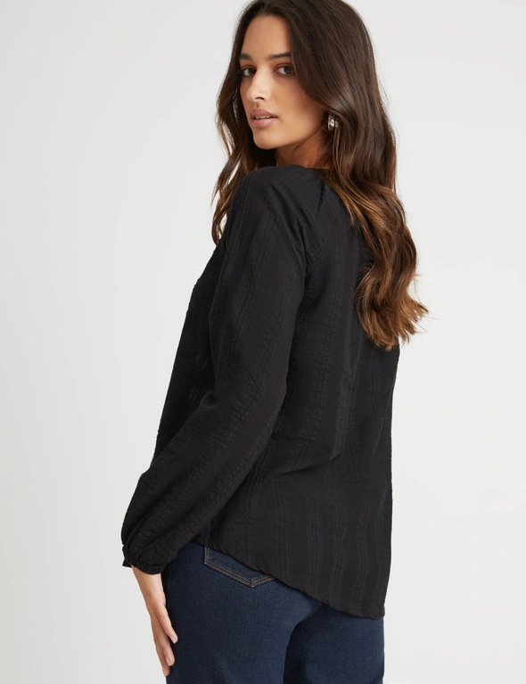Rockmans Textured ¾ Sleeve Blouse, hi-res image number null