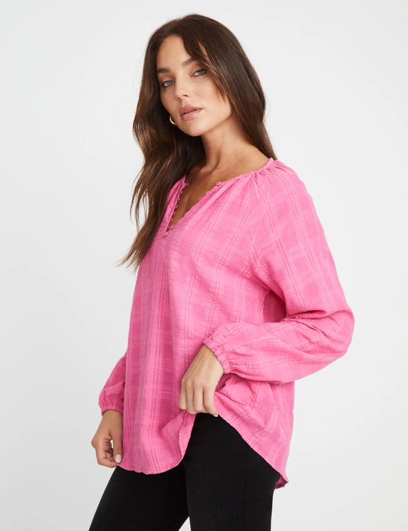 Rockmans Textured ¾ Sleeve Blouse, hi-res image number null