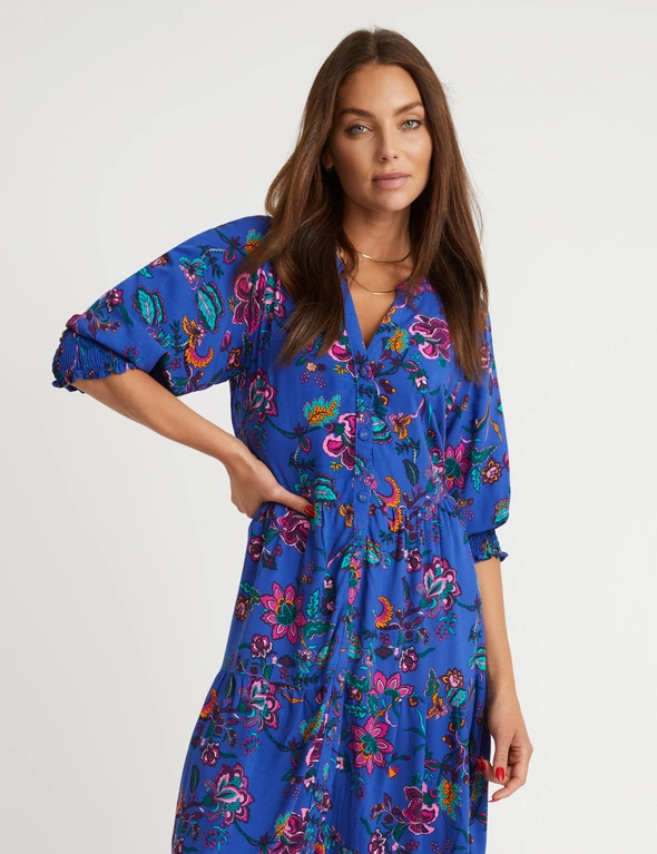 Rockmans Button Through Elbow Sleeve Dress, hi-res image number null