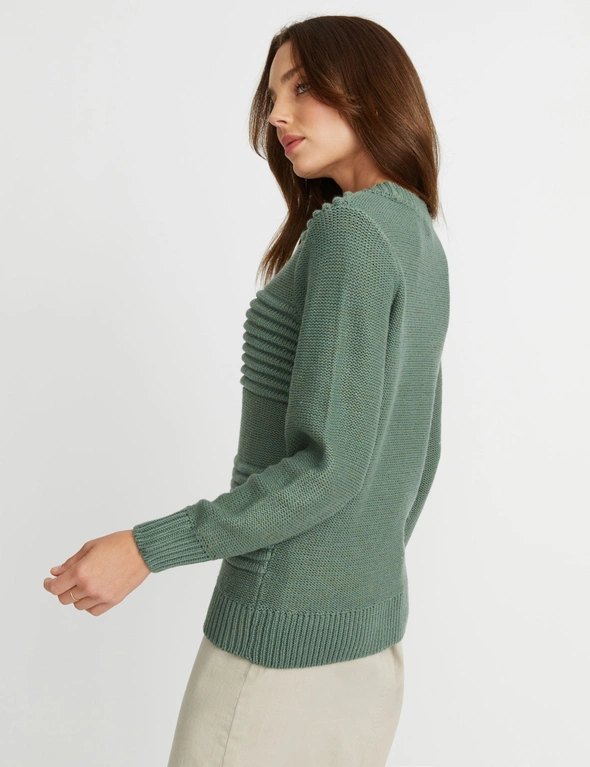Rockmans Chunky Rib Detail Crew Neck Jumper, hi-res image number null
