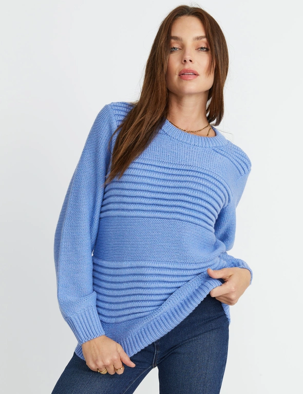 Rockmans Chunky Rib Detail Crew Neck Jumper, hi-res image number null