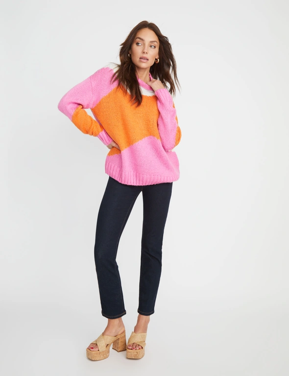 Rockmans Abstract Colour Block Jumper, hi-res image number null