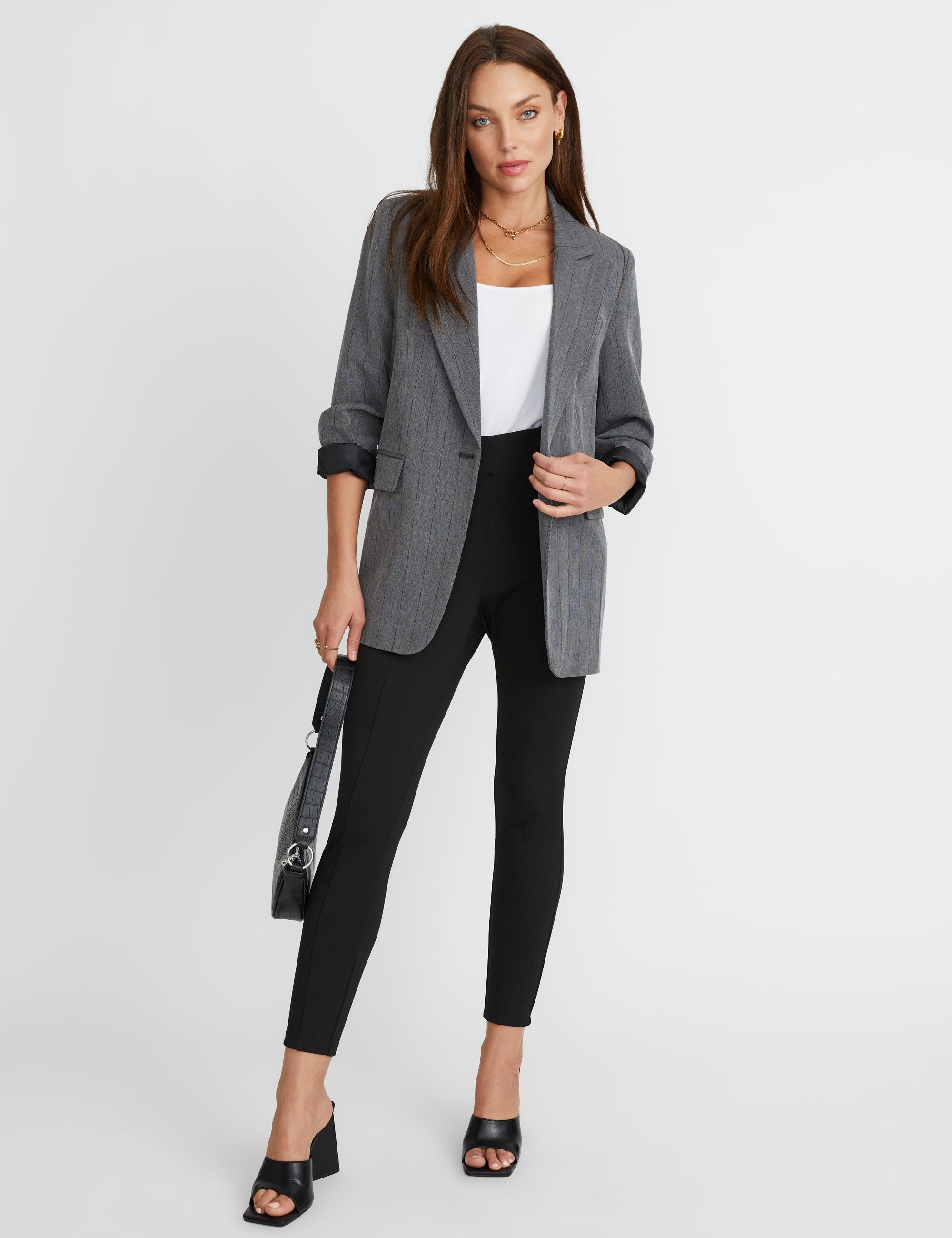 Rockmans Vertical Zip Panel Ponte Pant | Rockmans