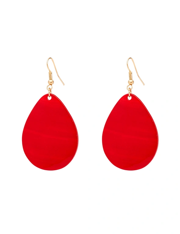 Amber Rose Teardrop Shell Earring, hi-res image number null