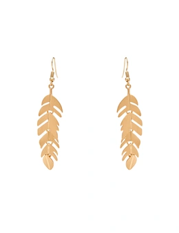 Amber Rose Feather Drop Earrings