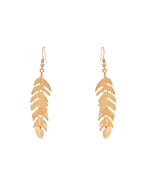 Amber Rose Feather Drop Earrings, hi-res image number null
