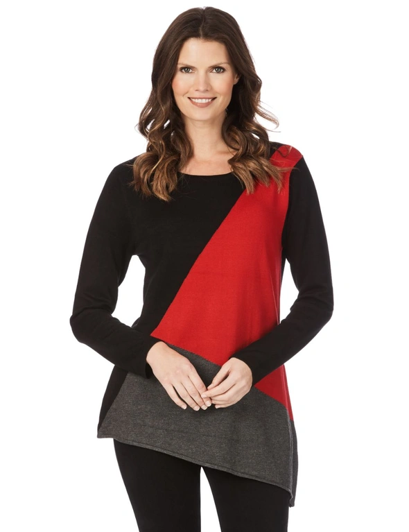 W.Lane Colour Block Long Sleeve Knitwear Tunic, hi-res image number null