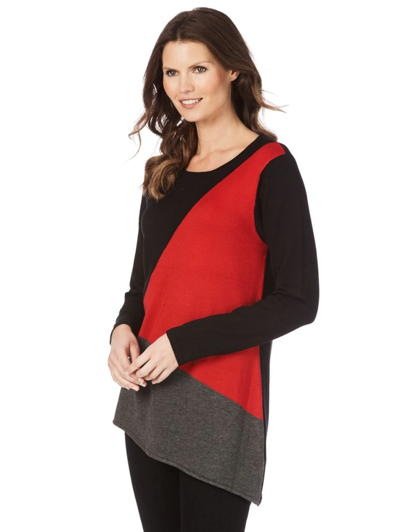 W.Lane Colour Block Long Sleeve Knitwear Tunic, hi-res image number null