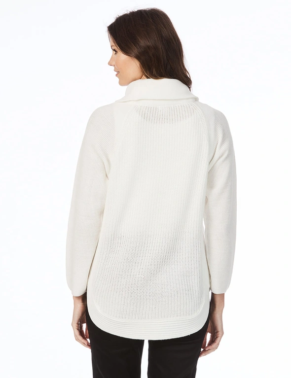 W.Lane Zip Trim Cowl Long Sleeve Sweater, hi-res image number null