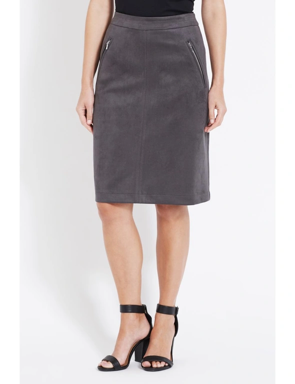 W.Lane Zipped Detail Suedette Skirt, hi-res image number null