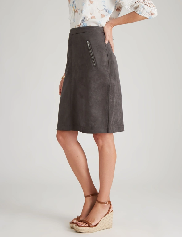 W.Lane Zipped Detail Suedette Skirt, hi-res image number null