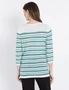 W.Lane Pointelle Stripe 3/4 Sleeve Knitwear Top, hi-res
