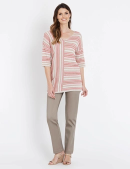 W.lane Multi Stripe Short Sleeve Pullover