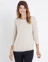 W.Lane Cable Front 3/4 Sleeve Pullover Top, hi-res