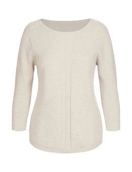 W.Lane Cable Front 3/4 Sleeve Pullover Top