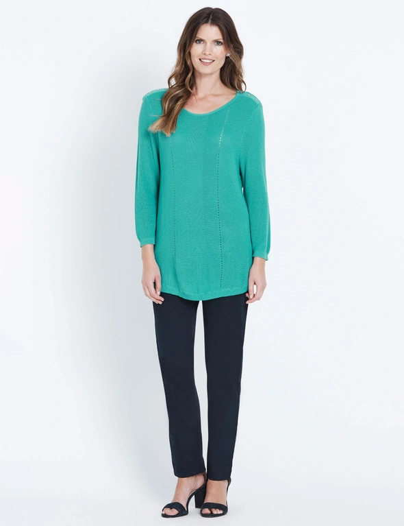 W.Lane Pointelle Button Pullover Top, hi-res image number null