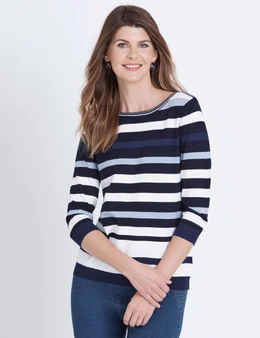 W.Lane Stripe Pullover Top
