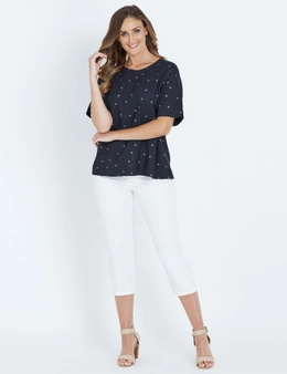 W.Lane Embroidered Crop Jeans